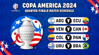 COPA AMERICA 2024 QUARTER FINAL FIXTURES  Match Schedule Quarter Final Copa America 2024 [upl. by Eibmab]