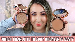 NEW Charlotte Tilbury Beautiful Skin SunKissed Glow Bronzer vs Airbrush Matte Bronzer  Review [upl. by Lewse]