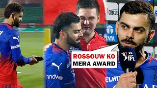 Virat Kohli shared Man of the Match Award with Rilee Rossouw after RCB win against PBKS [upl. by Heid]