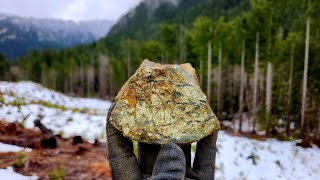 Massive Chalcopyrite Showings Found All Over This Outcrop [upl. by Kipton997]