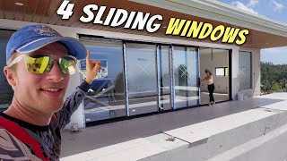 MASSIVE SLIDING WINDOWS INSTALLED  Building home in the Philippines [upl. by Angelo]