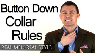 Mens Button Down Collar Rules  ButtonDown Dress Shirt Collars amp When To Wear  Style Tips [upl. by Guyon846]