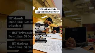 phd admission india research science dates calendar admission iit iiser nit education [upl. by Hendren]