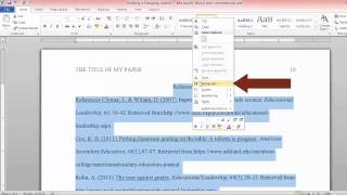 Adding a hanging indent in Word [upl. by Tandie]