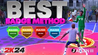 FASTEST METHOD TO GET MAXED BADGES ON NBA 2K24 HOW TO UNLOCK EVERY BADGE IN 24 HOURS NO GLITCH [upl. by Lisabeth]