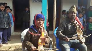 galbandi chyatiyo timle tanera । विराज गन्धर्व खोटाङमा । biraj gandarbha with sarangi [upl. by Annaerda]