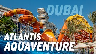 Worlds Largest Water Park Atlantis Aquaventure Dubai  Water Slides 2023 [upl. by Llirpa]