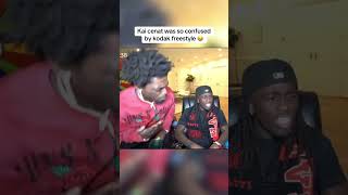 Kai cenat shocked by Kodak black freestyle 😂 [upl. by Nodaj]