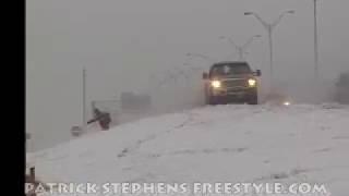 Redneck Snow boarding on interstate 35 [upl. by Orelu364]