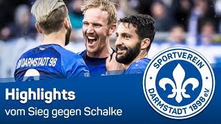 Darmstadt 98  Highlights vom Sieg gegen Schalke 04 [upl. by Ecirtael]