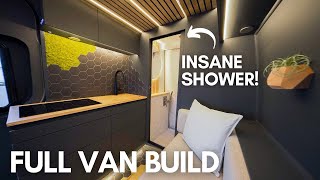 VAN BUILD IN 10 MINUTES  Luxury Shower In a Camper Van  Modern Van Design for Vanlife amp Travel [upl. by Emmalynne627]