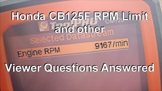 Honda CB125F Rev Limit and Other Viewer Questions Answered [upl. by Nairam]