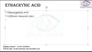 Lec 4 Diuretics Ethacrynic Acid [upl. by Assilrac340]