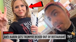 WATCH MAGA Karen Gets Sent Packing During Restaurant Showdown [upl. by Ianthe]