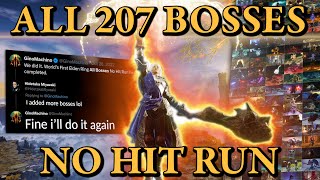 Elden Ring All 207 Bosses DLC No Hit Run Worlds First [upl. by Razaele824]