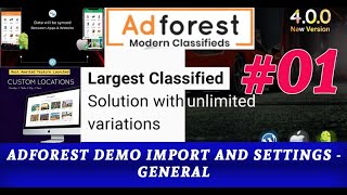 General Settings  AdForest Classified Ads Demo import and Settings [upl. by Uchida]