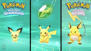 How to Find Pichu Evolve into Pikachu Then Raichu in Pokemon Brilliant Diamond amp Shining Pearl [upl. by Samuella]