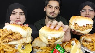 ASMR EATING CHICKEN ZINGER BURGER mukbang asmreatingvideo trendingvideo viralvideo [upl. by Thorncombe]