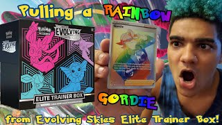 Pulling a RAINBOW GORDIE From an Evolving Skies Elite Trainer Box [upl. by Pasadis768]