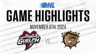 OHL Highlights Guelph Storm  Brantford Bulldogs Nov 6 2024 [upl. by Akilaz]