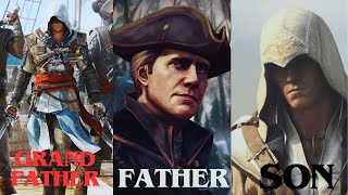 Combat compersion  Grandfather VS Father VS Son  AC 4 Black Flag VS AC 3 remastered [upl. by Onitnerolf475]