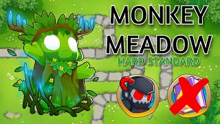 Monkey Meadow  HARD Standard  No Monkey Knowledge  BTD6  2024 [upl. by Ahsikyt]