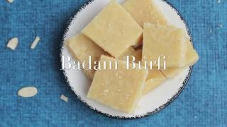 Almond Burfi  Badam Kesar Burfi  Almond barfi  Almond cake  Indian sweet using almond flour [upl. by Akinak]