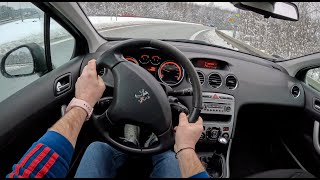 2009 Peugeot 308 16 VTi 120 HP 0100 POV Test Drive 1558 Joe Black [upl. by Eralcyram]