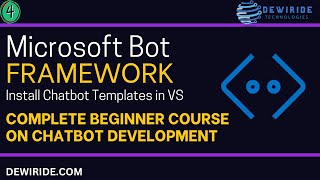 4 Install Microsoft Bot Framework SDK Chatbot Templates in Visual Studio IDE  Chatbot Development [upl. by Annovad657]