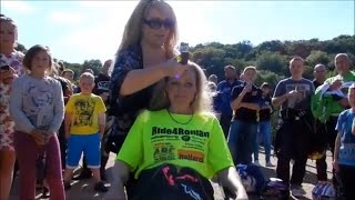 DRASTIC HEADSHAVE Sandy with gorgeous long blond hair shaves her head for charity [upl. by Eiramaliehs904]