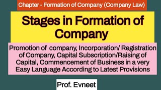 Formation of a Company Stages in Formation of a Company in Company Law Incorporation amp Promotion [upl. by Anitnatsnok487]