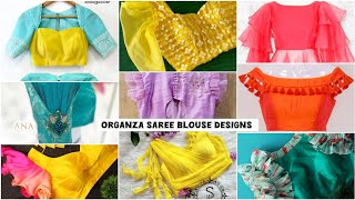 🔥Organza sarees Blouse Designs Tissue PattuNew ModelsLatest Blouse Design organza blousedesign [upl. by Waldner]