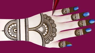 Very Easy Back Hand Mehndi designSimple Mehndi designMehandi ka designKarwa Chauth Mehndi design [upl. by Muryh]