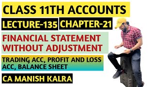 Trading Acc  Profit And Loss Acc Balance Sheet  Chap21  Financial Statement Without Adjustment [upl. by Nalyad639]