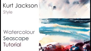 Kurt Jackson Style Watercolour Seascape Tutorial [upl. by Odlanyer]