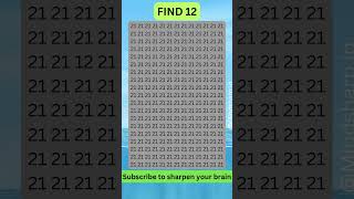 How Sharp Are You Find 12 [upl. by Aikemit]