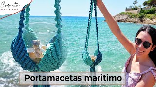 PORTA MACETAS de Macramé Inspirado en el MarCoqueta Macramé [upl. by Endor]