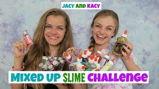 Mixed Up Slime Challenge  Jacy and Kacy [upl. by Poucher]