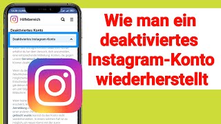 So stellen Sie ein deaktiviertes InstagramKonto wieder her  Neue Methode 2024 [upl. by Pachston]