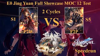 E0 Jing Yuan Full Showcase With Sparkle MOC 12 201 Speedrun P2W VS F2P 2 Cycles  Honkai Star Rail [upl. by Gayler727]