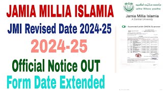 Jamia Millia Islamia Admission Form 202425  jamia entrance Date Revised 2024 [upl. by Adnak]