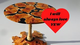 WoodturningWoodworking  English Yew  wood amp epoxy resin round table [upl. by Noyart]