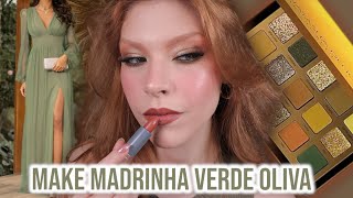 MAKE GLAM PARA MADRINHAS VESTIDO VERDE OLIVA [upl. by Gish]