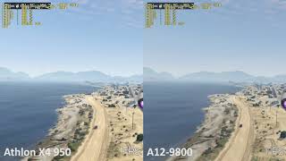 GTA V AMD Athlon X4 950 vs AMD A129800 [upl. by Olodort]