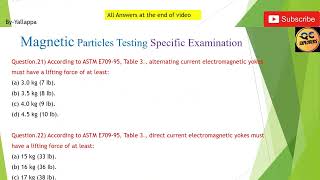 ASNT Level II Magnetic Particles Testing MT2 Specific Examinations [upl. by Hadihsar]