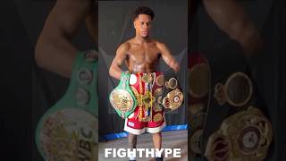 DEVIN HANEY RIPPED UNDISPUTED PHYSIQUE FIRST LOOK FLEXES ON LOMACHENKO WITH ALL THE BELTS [upl. by Attenrad]