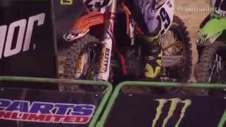 Andrew short Starts 3rd Gear  Replay AMA Supercross 2015 Indianapolis 450 [upl. by Tnahs]