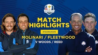 Molinari amp Fleetwood vs Woods amp Reed  Ryder Cup Saturday Fourballs Highlights [upl. by Icyaj609]