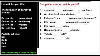 les articles partitifs 2 [upl. by Kati]