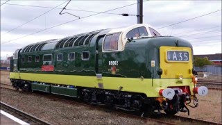 Class 55 Deltic D9002 KOYLI at Darlington on 22nd March 2016 NRM Shildon to NRM York [upl. by Kreiker]